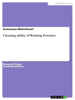 cover image of Cleaning ability of Washing Powders